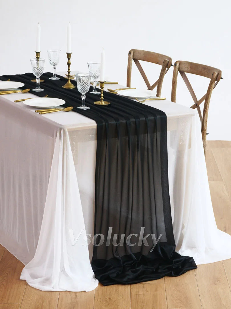 SHEERIVA - Sheer Table Runner for Elegant Occasion Tables