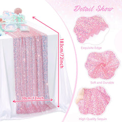 GLIMVORA - Iridescent Sequin Table Runner for Striking Tablescapes