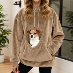 PAWVORA – Hoodie mit Fleece-Haustiertasche, damit tierische Begleiter stets nah bleiben