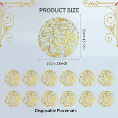ZELVORI - Metallic Gold Placemats for Statement Table Settings