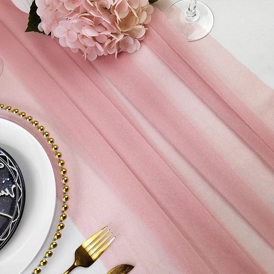 LUMEVRA - Sheer Chiffon Table Runner for Artful Event Draping