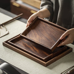 BAMBRIS - Curved Bamboo Serving Tray for Spill-Free Hosting