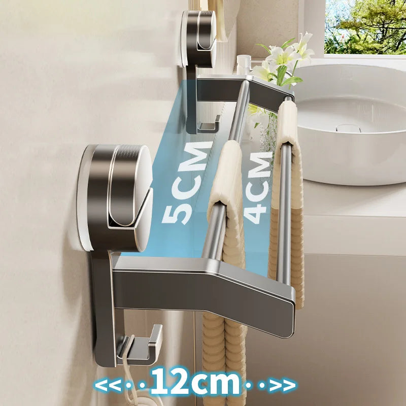 SUCVORA - Dual-Bar Suction Towel Rack for Drill-Free Storage
