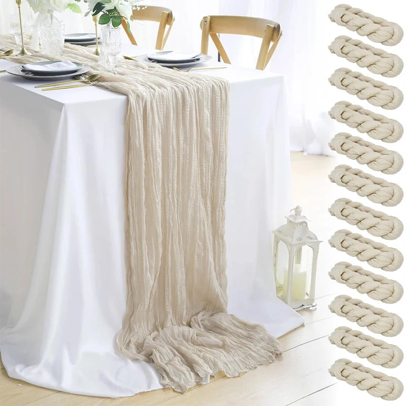 DRAPELIS - Semi-Sheer Gauze Table Runner for Artful Tablescapes