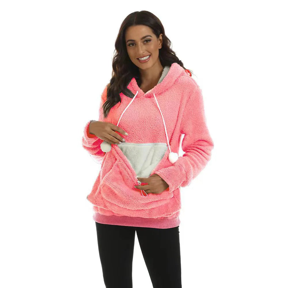 PAWVELA - Cat Cuddle Pouch Hoodie for Hands-Free Companionship