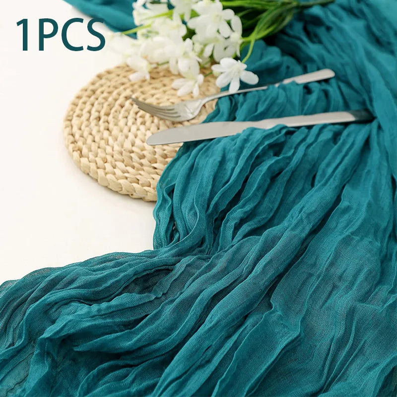 DRAPELIS - Semi-Sheer Gauze Table Runner for Artful Tablescapes