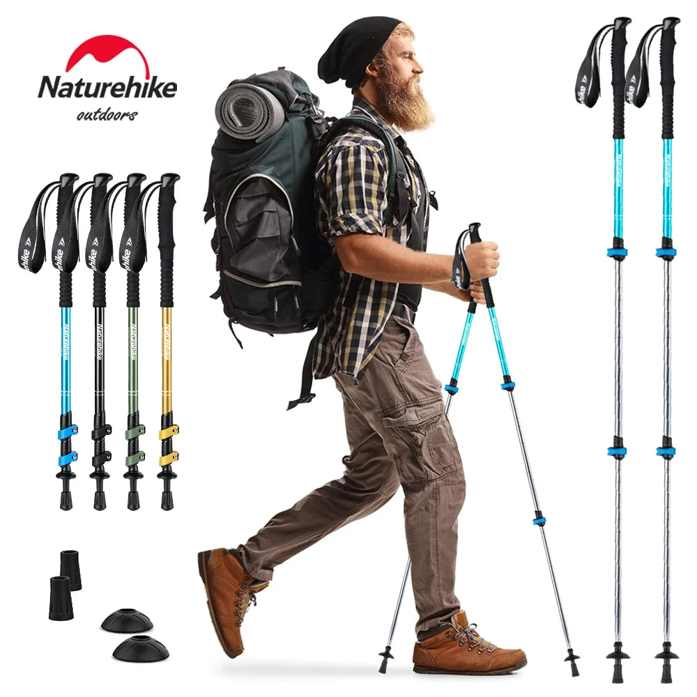 ALVYRA - Three-Section Aluminum Trekking Poles for Stable Trail Support