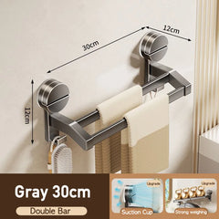 SUCVORA - Dual-Bar Suction Towel Rack for Drill-Free Storage