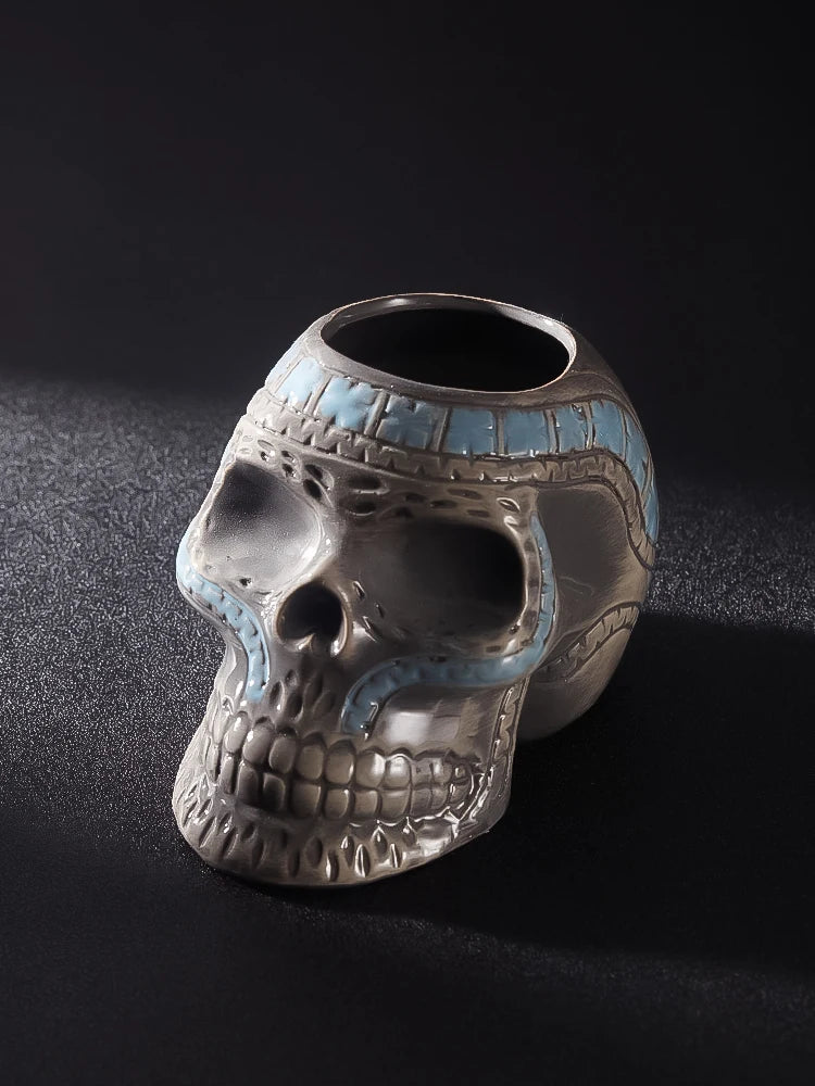 SKULVIA - Sculptural Ceramic Tiki Glass for Memorable Cocktails