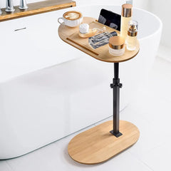 BAMVIRA - Adjustable Bamboo Bath Side Table for Relaxed Soaking