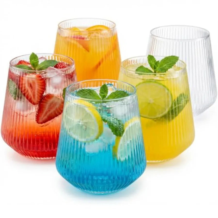 GLIMORA - Gold-Rim Stemless Cups for Shatter-Free Entertaining