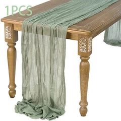 DRAPELIS - Semi-Sheer Gauze Table Runner for Artful Tablescapes