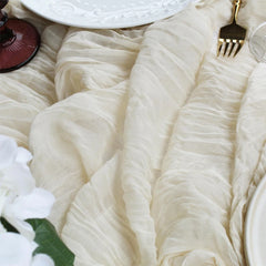 DRAPELIS - Semi-Sheer Gauze Table Runner for Artful Tablescapes