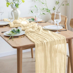 DRAPELLE - Gauze Table Runner for Softly Textured Tablescapes