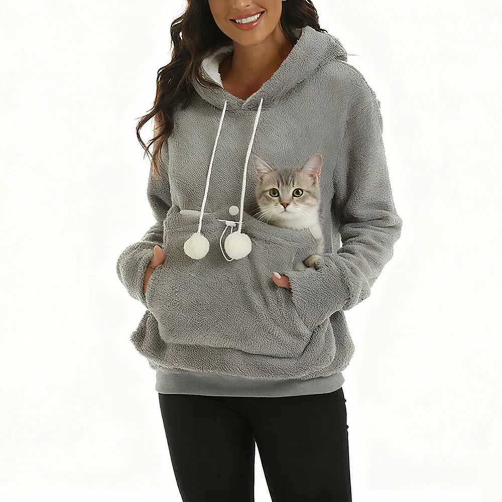 PAWVELA - Cat Cuddle Pouch Hoodie for Hands-Free Companionship