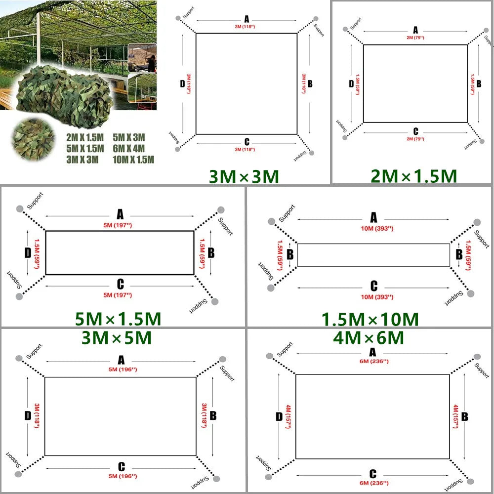 CAMOTREK - Camouflage Shade Cloth for Shade and Outdoor Privacy