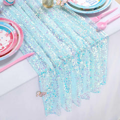 GLIMVORA - Iridescent Sequin Table Runner for Striking Tablescapes