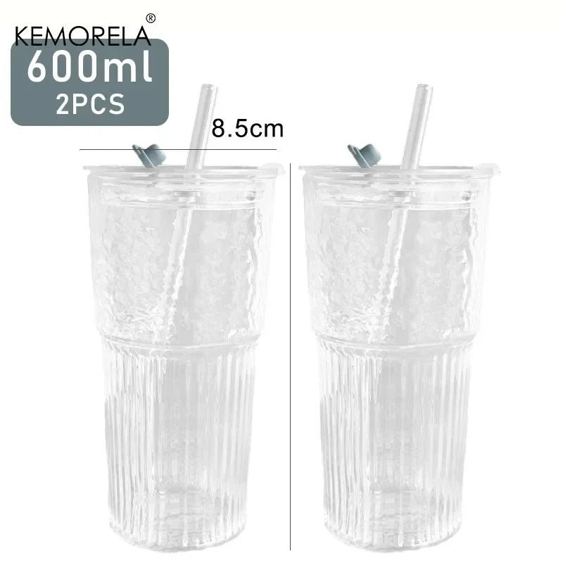 RILVENA - Striped Glass Tumbler for Distinctive Everyday Sipping