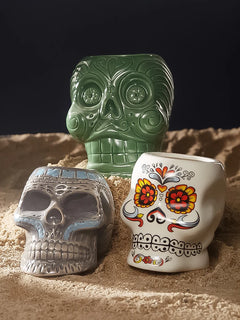 SKULVIA - Sculptural Ceramic Tiki Glass for Memorable Cocktails