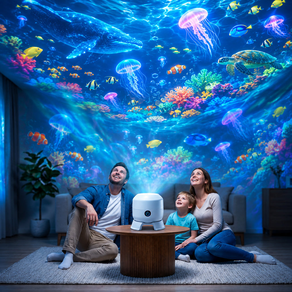 TIDELYN - Rotating LED Projector for Calming Ocean Ambience