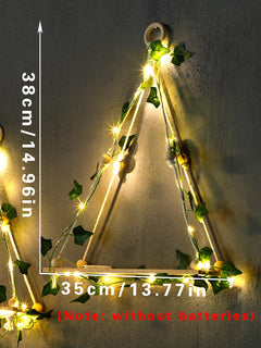 LEAFYRA - Illuminated Wood Shelf for Botanical Wall Displays