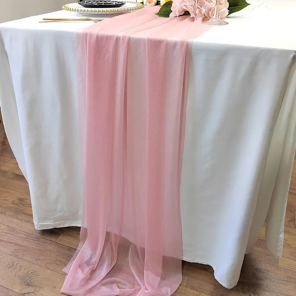 LUMEVRA - Sheer Chiffon Table Runner for Artful Event Draping