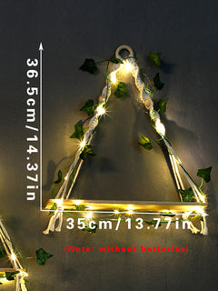 LEAFYRA - Illuminated Wood Shelf for Botanical Wall Displays
