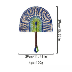 WOVELUNE - Woven Seagrass Fan Wall Art to Anchor Your Seating Area