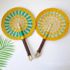 WOVELUNE - Woven Seagrass Fan Wall Art to Anchor Your Seating Area
