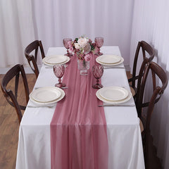 LUMEVRA - Sheer Chiffon Table Runner for Artful Event Draping
