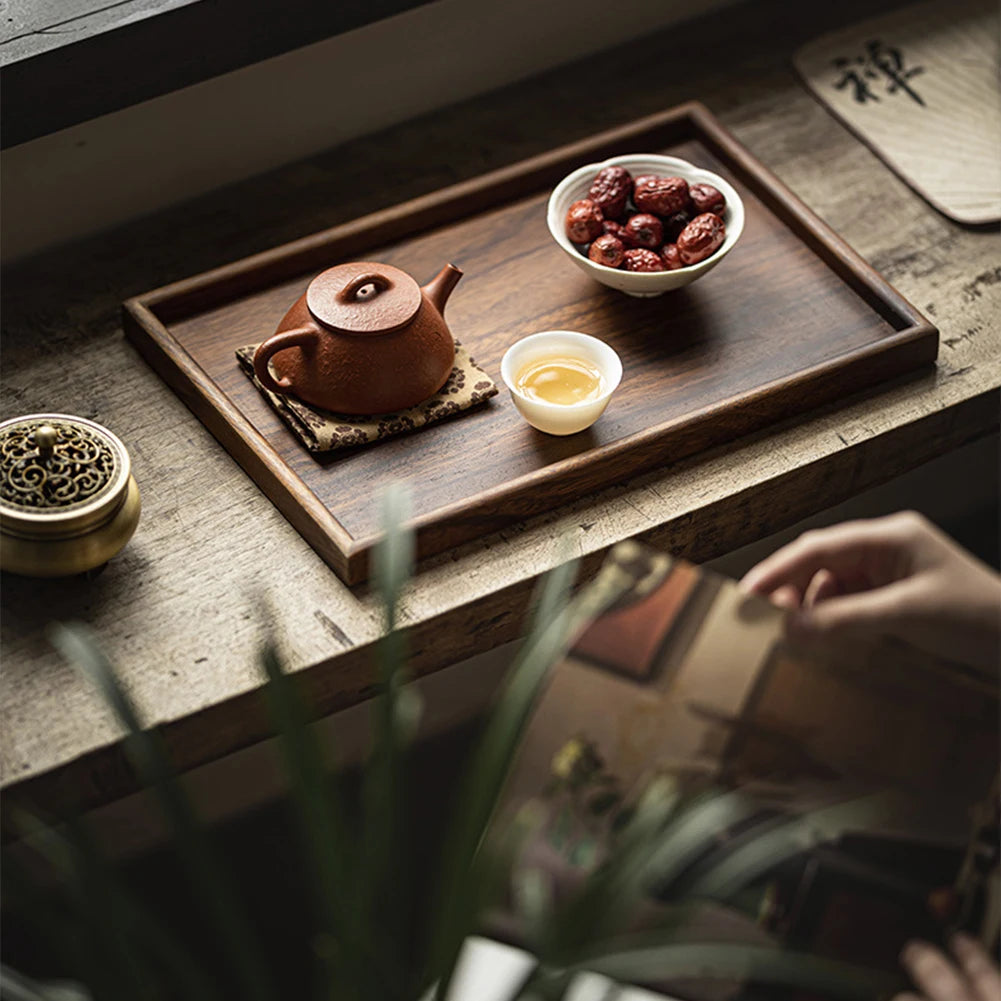 BAMBRIS - Curved Bamboo Serving Tray for Spill-Free Hosting