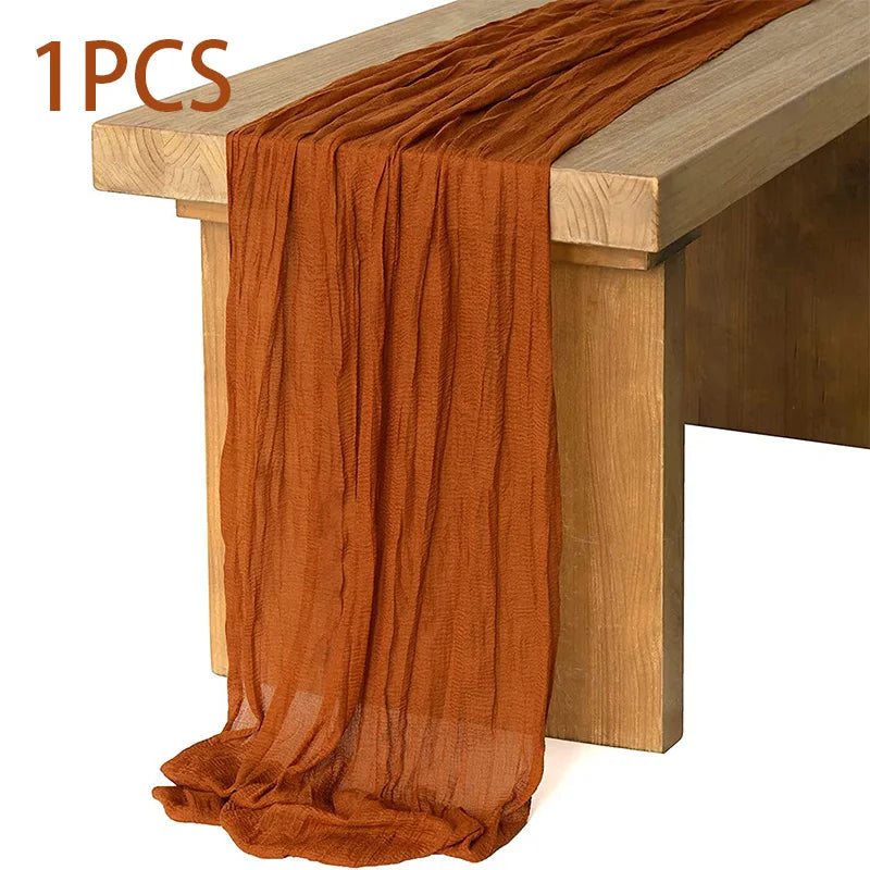 DRAPELIS - Semi-Sheer Gauze Table Runner for Artful Tablescapes