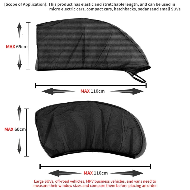 MESHLUNE - Mesh Car Window Shades for UV Protection and Cooler Rides