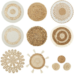 WEVORA - 11-Piece Woven Wall Basket Set for a Natural Focal Point