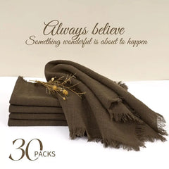 CLOVYRA - Cotton Linen Napkin Set for Rustic Table Settings