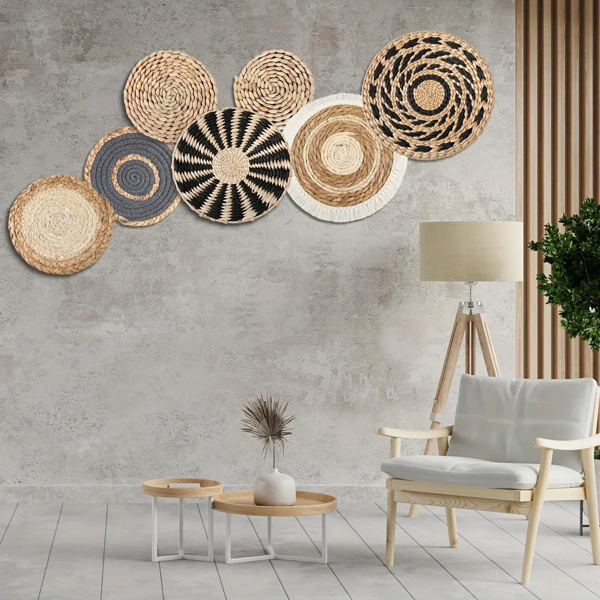 SEGRIVA - Seven Woven Wall Baskets for a Textured Focal Point