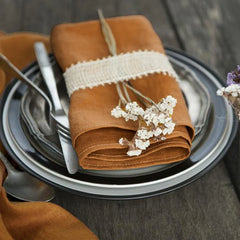 FABLUNE - Set of Four Linen Napkins for an Artful Table Setting