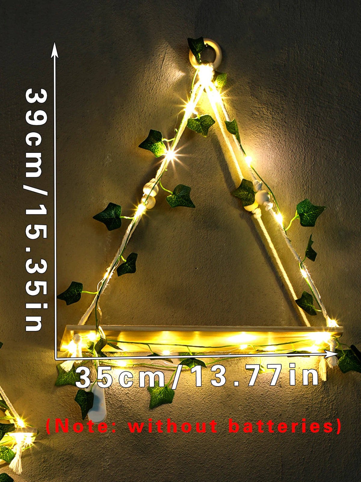 LEAFYRA - Illuminated Wood Shelf for Botanical Wall Displays