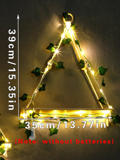 LEAFYRA - Illuminated Wood Shelf for Botanical Wall Displays