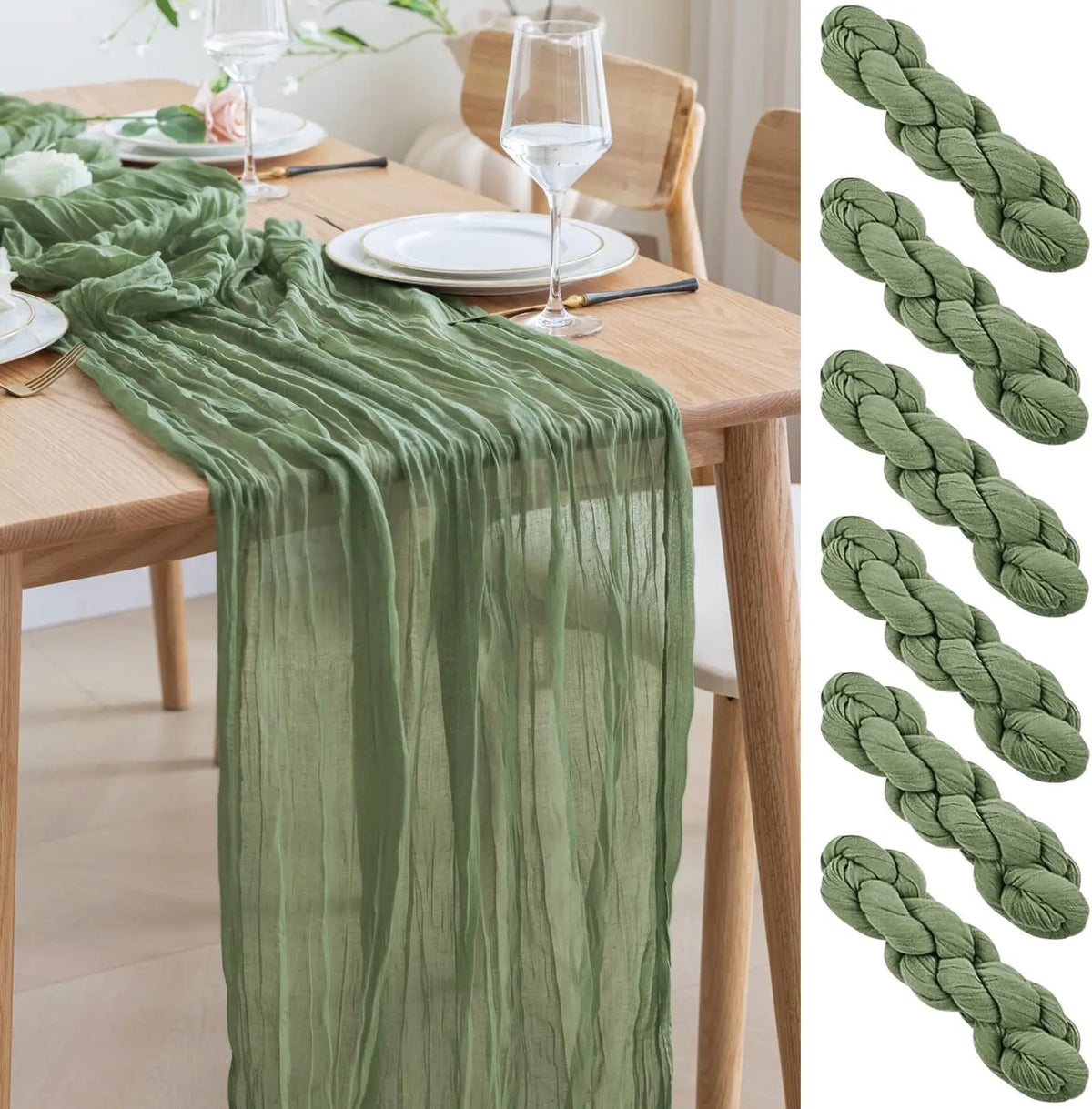 DRAPELLE - Gauze Table Runner for Softly Textured Tablescapes