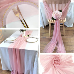 LUMEVRA - Sheer Chiffon Table Runner for Artful Event Draping