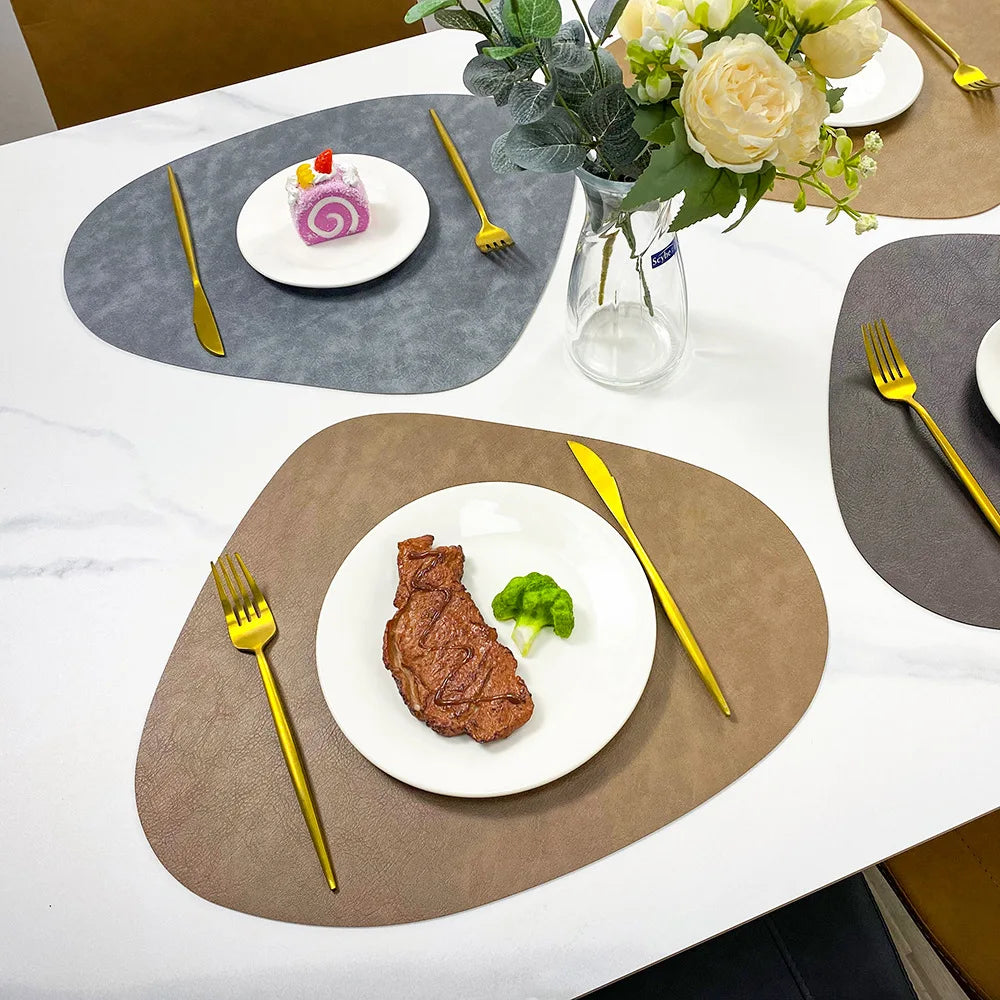 VELDROPA - Double-Sided PU Placemat for Stylish Table Protection