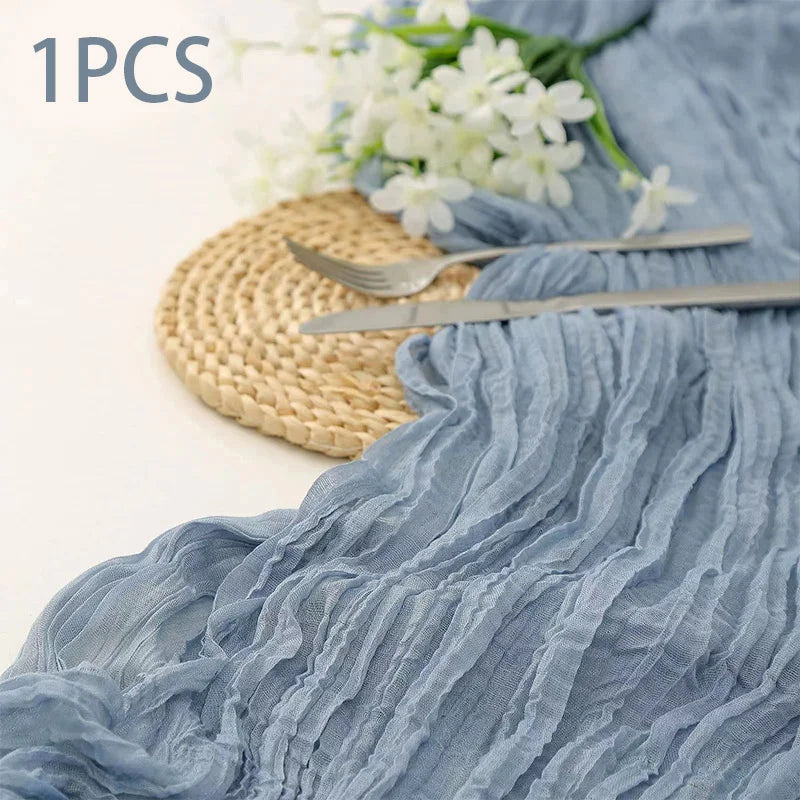 DRAPELIS - Semi-Sheer Gauze Table Runner for Artful Tablescapes