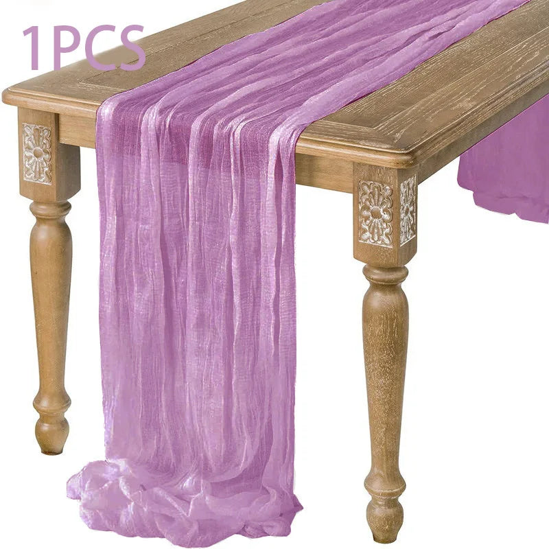 DRAPELIS - Semi-Sheer Gauze Table Runner for Artful Tablescapes