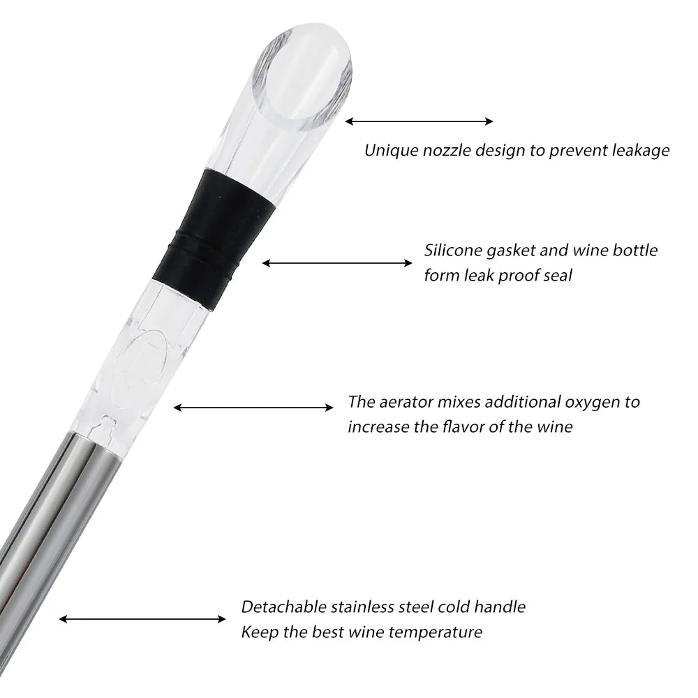 PUREVINO - Wine Aerator and Cooling Stick for Fuller Flavor
