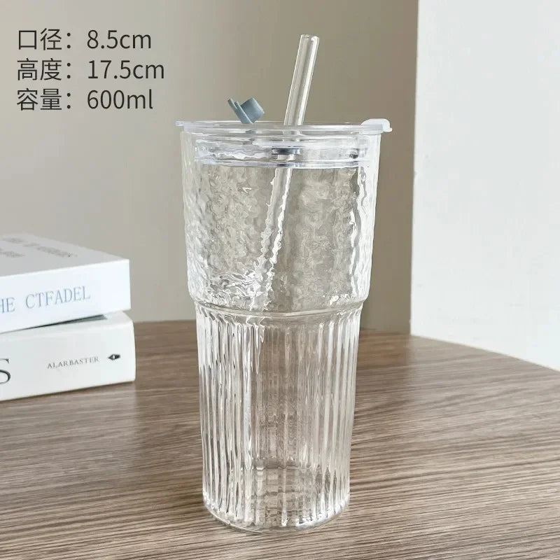 RILVENA - Striped Glass Tumbler for Distinctive Everyday Sipping