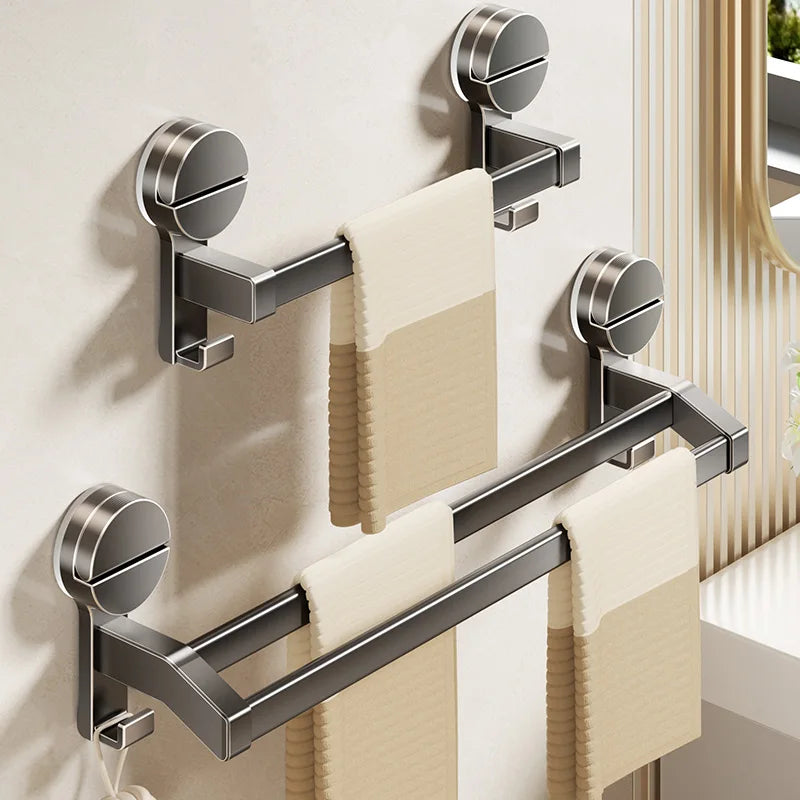SUCVORA - Dual-Bar Suction Towel Rack for Drill-Free Storage