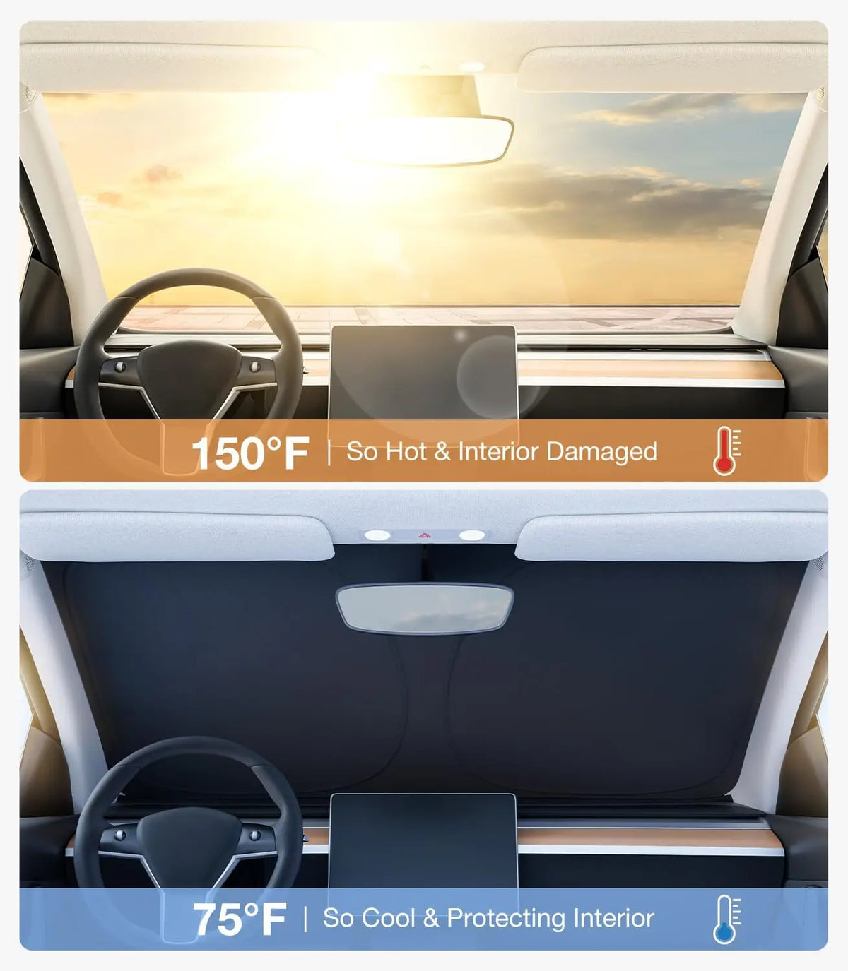 AERUVIA - Foldable Windshield Sunshade For A Cooler Cabin