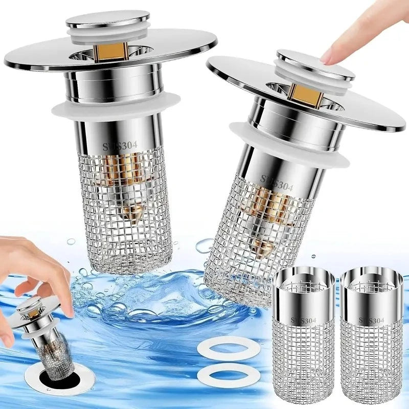 DRAIVEL - Pop-Up Drain Stopper That Catches Hair and Blocks Odors