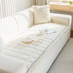 QUILVANE - Striped Flannel Sofa Pad for Warmth and Striking Style